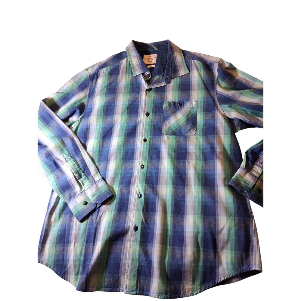 Tommy Bahama Jeans Island Crafted‎  Stripe Button Down Camp Shirt XL